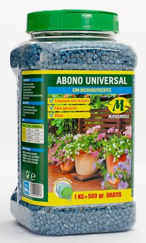 Mascarell Semillas, ABONO UNIVERSAL, Abono Universal Granulado, para Todo Tipo de Plantas, PROMO 1KG + 0,5 KG EXTRA