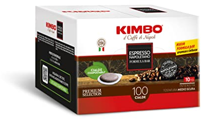 Kimbo Cialde Caffè - 400 Cialde Compostabili ESE - Miscela Espresso Napoletano, Formula Bar, Intensità 10/13, Tostatura Medio-Scura - 4 Confezioni da 100 Cialde