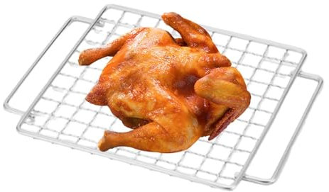 Lnhgh Grilles de barbecue, grille en acier inoxydable, rôtissoire d'extérieur - Support de barbecue de camping en acier inoxydable pour poissons, légumes, crevettes