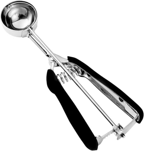Cookie Scoop, 4 Tbsp Jumbo Stainless Steel Ice Cream Scoop with Trigger Release - Heavy Duty Cookie Dough Scoop for Baking, Extra-Large Portion Scooper for Jumbo Cookies, Muffin, Meatball