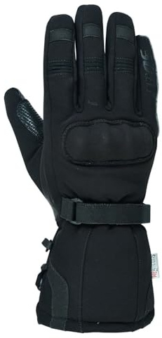 Motorrad Winterhandschuhe für Damen und Herren, wasserdicht und winddicht mit Thinsulate, sehr warm, ideal für Skifahren, Snowboard, Laufen, Wandern, Radfahren und Motorradfahren (BLACK, M)