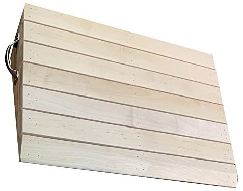 Tragbare Holzschwellenrampe mit Griff für Rollstuhl/Gehhilfe, Einstiegsrampe für Garage, Haustür, Garten, Treppe, Terrassentür, 7,6 cm, langlebig und einfach zu bedienen