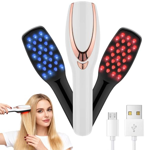 SH-RuiDu Elektrische Kopfhautmassagebürste, Haarwachstum, Vibration Kopfhaut Massagekamm, Kopfmassage für Entspannung und Stressabbau