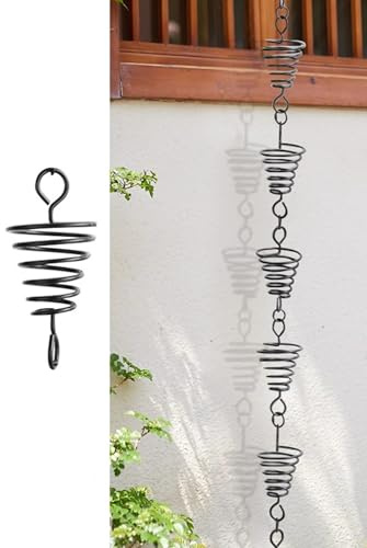 Genérico Cadenas de Lluvia Modernas, Cadena de guía de Agua de Drenaje de caída, Aleros de aleación de Aluminio, Cadena de Lluvia Decorativa for Patio de Villa, jardín, Templo(100cm/39.4in)