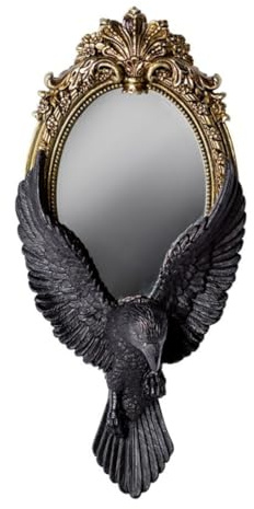Alchemy Raven's Gaze Handspiegel als Gothic Wohnaccessoire 23 cm