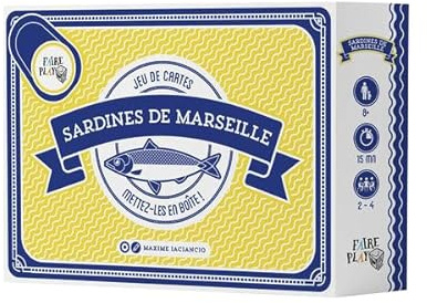 Sardines de Marseille- Jeu de Cartes - Faireplay- Drôle et Familial- Défausse, Combo et fourberies- dès 8 Ans - 2-4 Joueurs - Parties Rapides de 15 Min