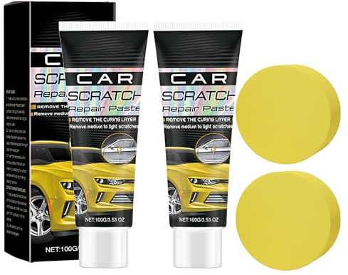 Kratzer Entferner Auto 2 Sätze Kratzerentferner Autolack 100g Car Scratch Remover,Car Scratch Repair Paste mit Schwamm,Autopolitur Kratzer Entfernen,für Alle Arten von Autos