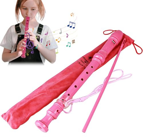 Sopran-Blockflöte für Anfänger, Blockflöte für Kinder Anfänger Sopran Griffweise aus Abnehmbar ABS Harz Kunststoff, 8-Loch Flöte für Erwachsene, Recorder mit Reinigungsstift und Baumwolltasche