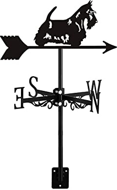 Veleta Decorativa de Hierro Forjado de Color Negro con Aspecto Duradero para Montar en el Techo, Adorno para jardín, Patio, Granero, Gran danés