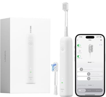 Laifen Wave Special Spazzolino Elettrico Sonico con Oscillazione & Vibrazione Dotato di App, 2 Testine di Ricambio, IP68 Impermeabile, Ideale per Viaggi(Bianco)