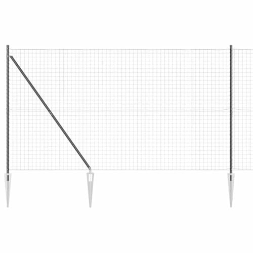 vidaXL Staket med stolpar Grå 1.6 x 10 m Stål, Trädgård och terrass, hållbart stängsel i stål, utomhusbarriär, skydd för hemmet.