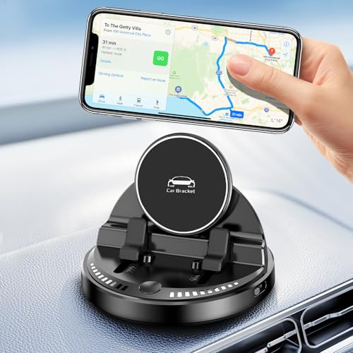 OneNine Handyhalterung Fürs Auto, Armaturenbrett Kfz Handyhalter 360° Drehbar Autohalterung, Intelligenz Vakuum Handyhalterung Auto, Silikonhydrogel Car Phone Holder für Alle Smartphone und Tablets