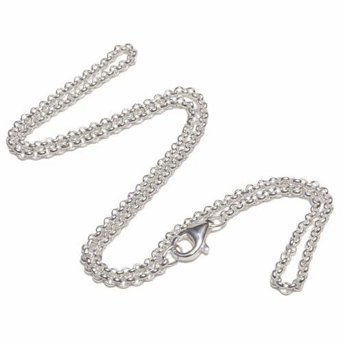Erbskette 36 cm Damen | 925 Sterling Silber oder vergoldet | Feine Kette mit Karabinerverschluss