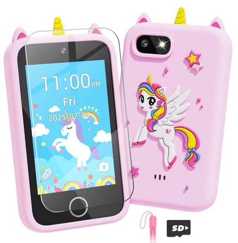 Kids Smart Phone, 3.5 Unicorn Toy Phone for 3 4 5 6 7 8 9+ Year Old Grils, Christmas Birthday Gifts Learning Toys for Girls Age 3-9+, Phone for Kids Dual Camera, Storytelling, Music Player