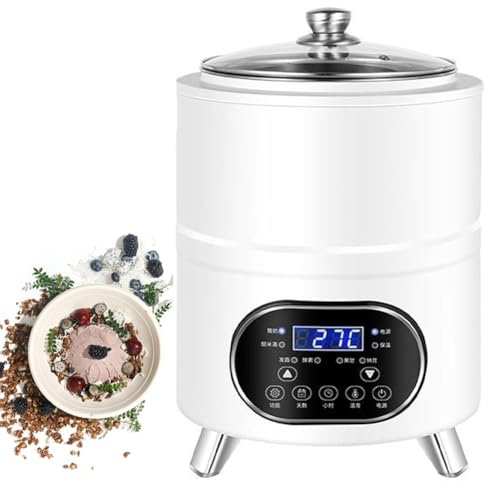 Yogurtiera CommercialeMacchina For Yogurt Da 8/12 Litri,Macchina For Yogurt Greco In Acciaio InoxFermentazione A Temperatura Costante A 360°(White,8L)