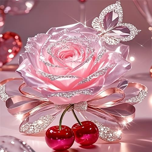 Qihensail Rose Diamond Painting Bilder,Diamant Painting Erwachsene,Diamants Painting Erwachsene Für Home Wand Decor,Frauen Geschenk. (Rose)