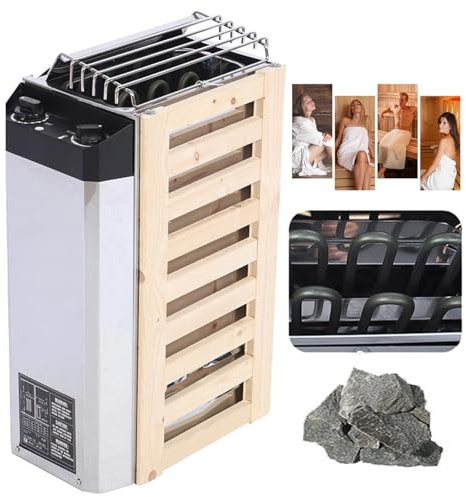 Riscaldatore elettrico per sauna, tubo riscaldante in acciaio inossidabile, stufa per sauna da 3 kW/3,6 kW, apparecchiatura di riscaldamento per sauna con timer e controllo della temperatura interna