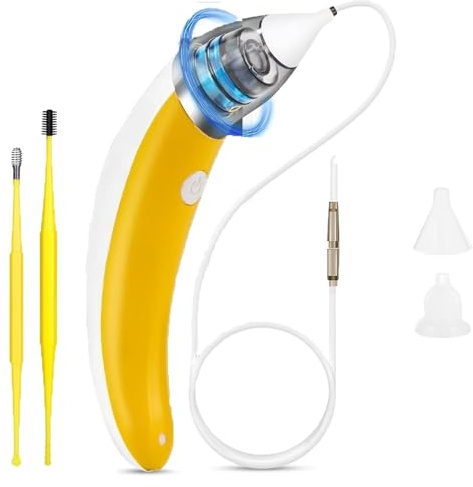 Pulisci Orecchie Elettrico, Aspiratore Auricolare Elettrico,Pulisci Orecchie,Rimozione Cerume Auricolare per Una Pulizia Profonda, Adatto A Bambini E Adulti(Giallo)