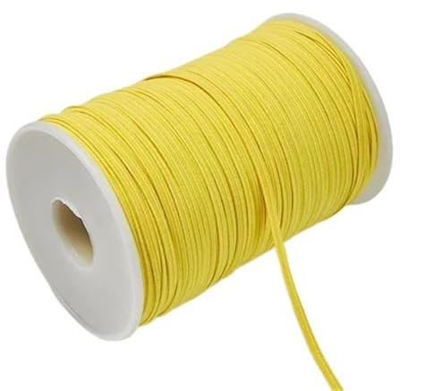 Banda elástica de goma colores 3 mm y 6 for coser, cinta licra, accesorios for prendas vestir para el bricolaje, la artesanía, la confección(Yellow,3mm 30yards)