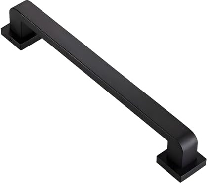 Edelstahl Treppengeländer Haltegriffe Verdickte rutschfeste Sicherheits-Armlehnen für Innen- und Außentreppen Veranda Balkon Sichere Basis 40 cm schwarzer Handlauf