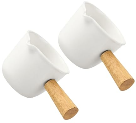 WEKADRIN Creamer Holiday Ceramic White Mini Small Pitcher 2pcs Milk and Jug Frothing Serving, Versatile Accessory Season Coffee for Coffee Sauce Or Meal Use