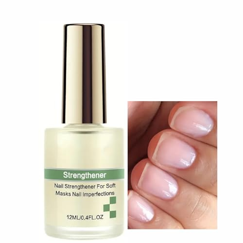 Nail Strengthener 12ml, Extra Strong Nail Polish Strengthener for Damaged Nails, Nail Hardener for Fragile Nails, Clear Nail Vanish, Nail Growth Oil, Nail Repair for Weak, Thin, Peeling Nails (Clear)