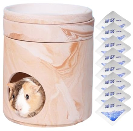 Nubamzy Hamster Hideaway,Chinchilla Cooling Resting Habitat | Cooling Habitat House with 8 Ice Packs Pet Care Supply for Nesting Hiding Play Resting Indoor Outdoor Gerbil Bunny Chinchilla Hamster
