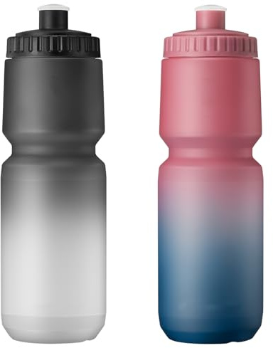 ETDW 2er Pack 32 oz Sport Trinkflasche, 1L Sporttrinkflasche mit Füllstandsanzeige, BPA-frei, wiederverwendbar, auslaufsichere Squeeze Sportflasche für Mountainbike, Camping, Fitnessstudio, Laufen