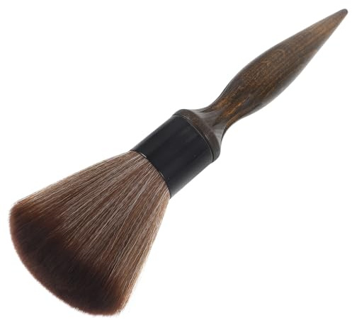 ibasenice Plumeau de Cou Professionnel en Bois Fibres Douces, Manche Long pour Coiffeurs, Outil Polyvalent de Balayage pour Salons de Coiffure et Usage Domestique