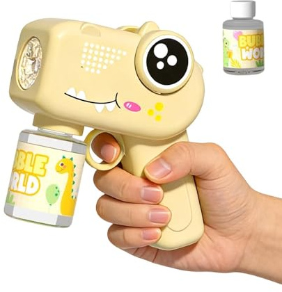 Macchina automatica per bolle per,Giocattolo Dinosauro automatico a mano luminoso e sonoro,Macchina per bolle - per ragazzi Ragazze Compleanno Pasqua Capodanno Giardino Bagno Estate Spiaggia