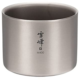 Snow Peak Titanium Double Wall Stacking Mug M400, Grey, Lightweight Insulated Mug for Home, Camping & Outdoors