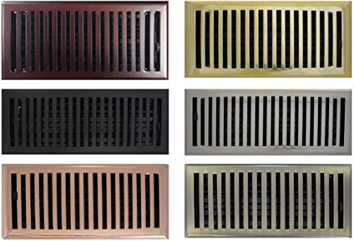6 x 10 (7.375 x 11.75 Overall) Flat Black (Textured) Contemporary Register with Damper (HVAC Vent Cover)