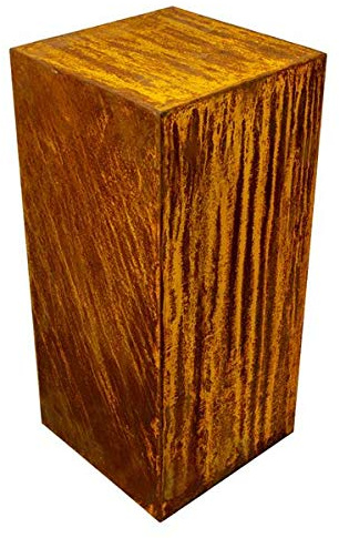 Manufaktur Lichtbogen Rost Säule 60 x 27 x 27 cm quadratisch Edelrost Gartendeko