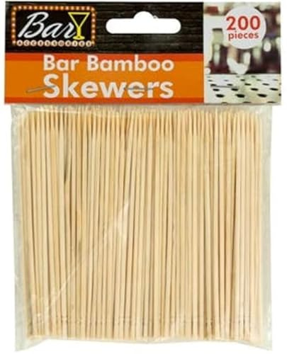 Handy Housewares 4 Bamboo Skewers for Appetizers - 200 Pack, Natural Wood Picks for Cocktail Garnishes and Snacks (1 Pack (200 Skewers))