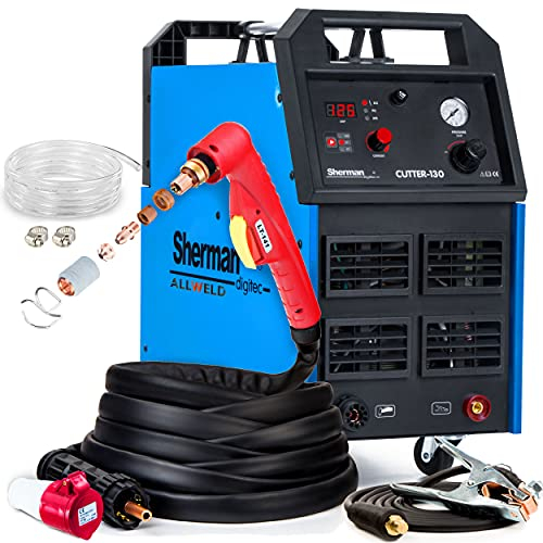 Sherman CUTTER 130 Decoupeur Plasma 400V 125A IGBT, Allumage à l'arc HF, 2T - 4T, Épaisseur de coupe maximale jusqu'à 45 mm, Plasma Cutter, Torche Plasma A141/6m