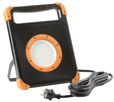 Northpoint LED Baustrahler Arbeitsstrahler Scheinwerfer 50W 2 Steckdosen auf der Rückseite 5m Netzkabel 4000K neutralweißes Licht Ein/Aus Schalter