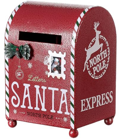 Holyart Boîte aux Lettres Rouge de Père Noël 20x15x10 cm