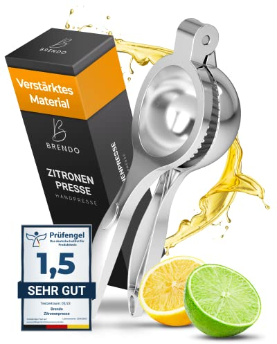 Brendo Premium Zitronenpresse - Universelle Größe perfekt für alle Zitrusfrüchte I 100% Auspresstechnik I Maximale Frische und Geschmack I Spülmaschinenfest - Ideale Zitruspresse