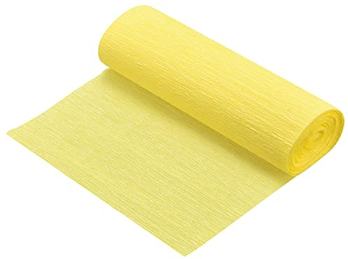 sourcing map Krepppapier 15 x 250 cm Crepe Paper Kräuselpapier Seidenpapier Floristenkrepp Schulpapier Kreppband Papier zum Basteln Dekoration Geschenk Verpackung Blumen, Gelb