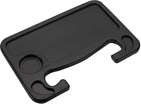 Ogetok Car Steering Wheel Tray Table, Hook On Auto Steering Wheel Desk Table for Laptop & Food, Double Sided Truck Travel Lap Tray Fits Most Vehicles for Eating, Working, Tablet, iPad, Notebook, Black