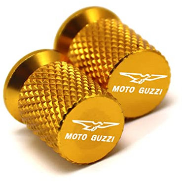 JYDJDL,Motorrad-Reifenventil-Luftanschlussschaftabdeckung Reifenventilkappenstopfen passt für Moto Guzzi V100 Mandello V7 Stone V8S TT Bobber Breva 850 1100 1200,Gold