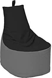MILLINDABAG Modern Sitzsack für Kinder und Erwachsene Sessel Kissen In & Outdoor Gaminggeignet & bereits gefüllt Sitzkissen Bodenkissen (Anthrazit - Schwarz, XXL - Durchmesser 78 cm ohne Hocker)