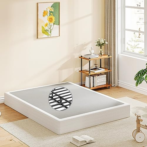 EZBeds 9-Inch Metal Queen Box Spring - Mattress Foundation With Fabric Cover, Easy Assembly, Noise-Free, Non-Slip
