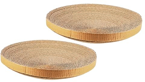 ABOOFAN Katze 2 Stück Spielzeug Austauschbarer Kätzchen-Kratzkratzer Anti-Kratz-Matte Natürliches Boden-Kratzbrett Ersatz Für Katzennestboden Rundes Verschleißfestes Kratzpad Ersatz Für