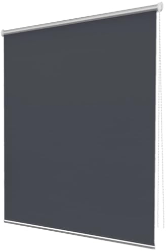 Verdunkelungsrollo Klemmfix Ohne Bohren 80 x 160 cm Blickdicht Hitzeschutz Seitenzugrollo Verdunkelungs-Rollo Höhe Stufenlos Verstellbar für Fenster und Türen, Dunkelgrau
