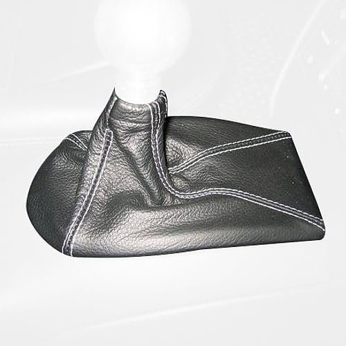 RedlineGoods Schaltsack Manschette typ 2 kompatibel mit Porsche Boxster 1996-04. Maßgeschneidert - Nicht universell. Echtes Top Qualitat Italienisches Alcantara. Schwarz mit Silberem Faden