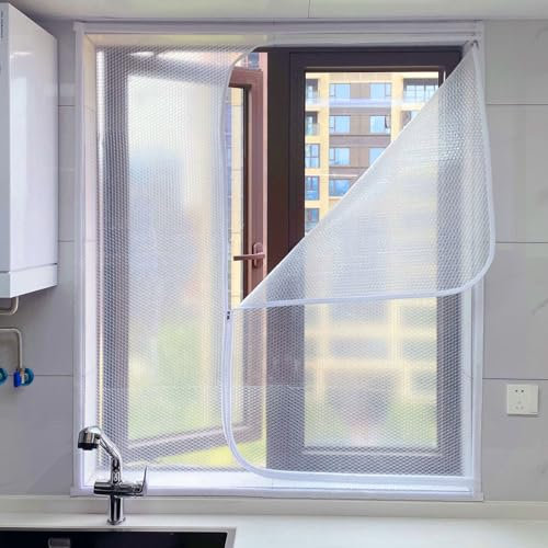 XINGWANGG Isolier Schutz Vorhang,Isolierte Fensterfolie,Wärmeschutzvorhang für Türen,Thermovorhang Kälteschutz,Wasserdicht,Winddicht,Wiederverwendbar,mit Klettverschluss,Breite x Höhe (130cm x 160cm)