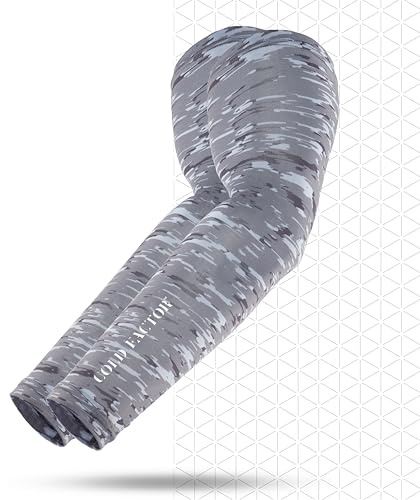 COLD FACTOR Compression Arm Sleeves, Quick-Activating Water-Based Cooling Technology, UPF 50+, Moisture Wicking, Arm Sleeves Cooling UV Sun Protection, Running and Athletic Sleeve for Sports - Camo