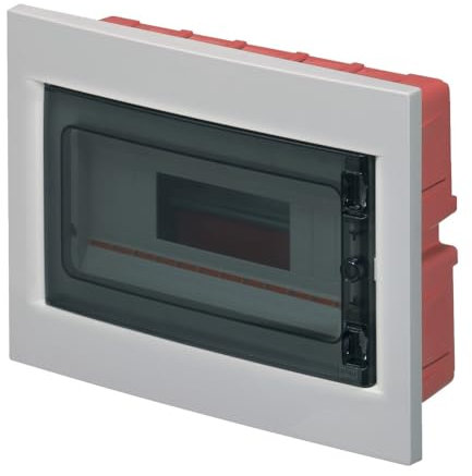 Centralino ad incasso, 12 moduli, grigio, IP40, sportello in policarbonato fume' - Elettrocanali EC63012