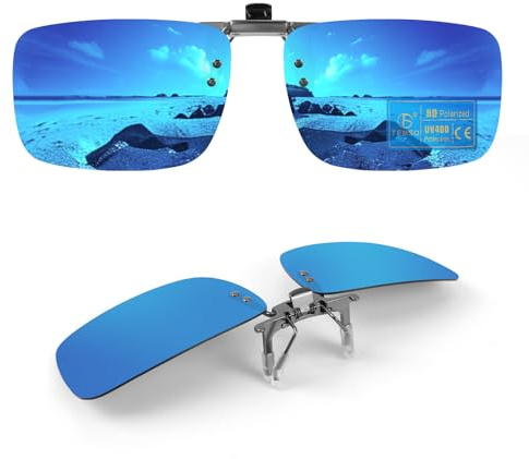 TEMSO Clip On Sunglasses Polarized Flip up Driving Glasses For Men Women,UV400 Protection|HD Vision|Anti Glare|Safe Driving